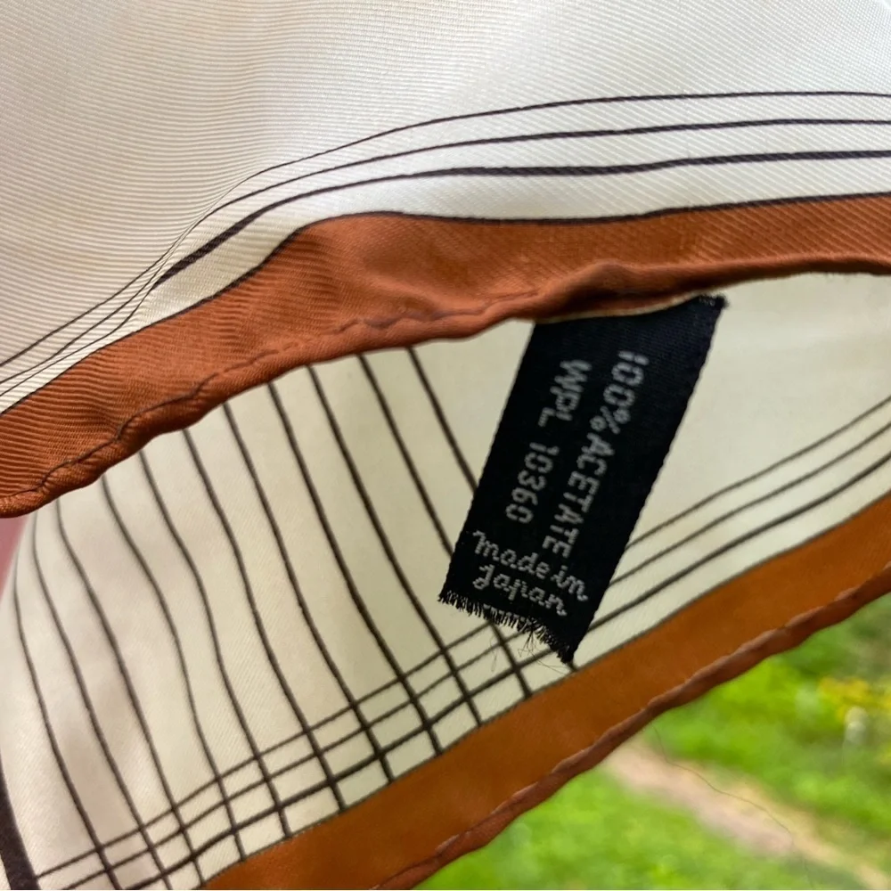 Vintage Orange Brown Geometric Acetate Scarf